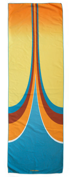 hot yoga towel - retro graphic fun grippy sweaty yoga